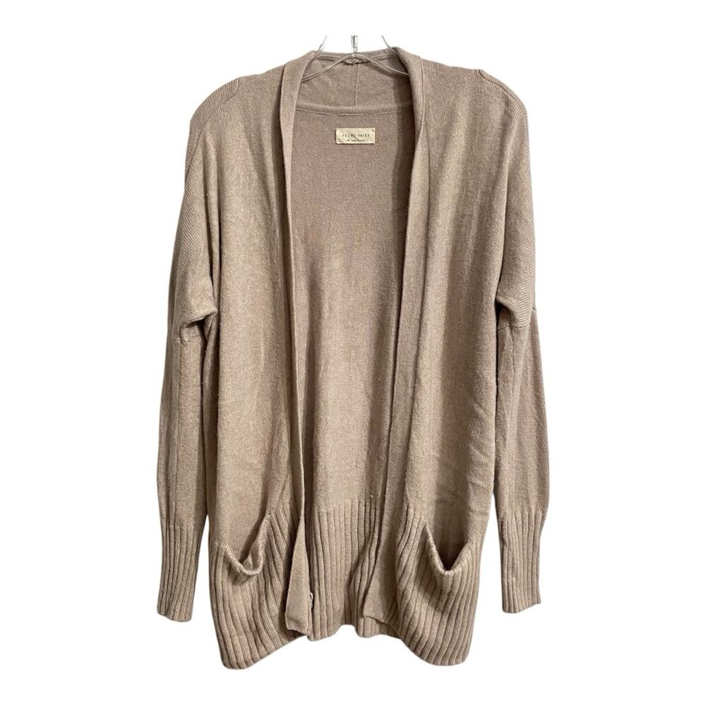 Aritzia Azure Skies Cardigan Sweater Size XS Women Beige Open Long Line Casual